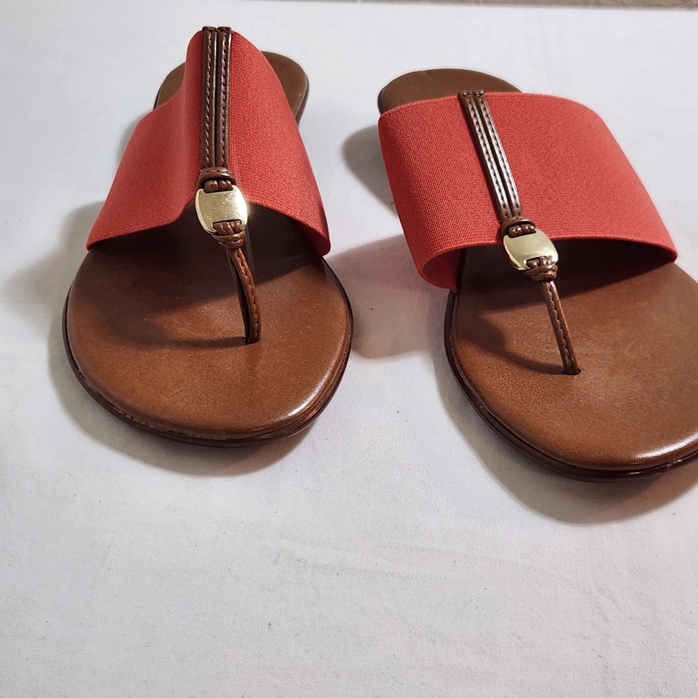 Italian Shoemakers Coral and Brown Sandals Size 10 - Picture 2 of 8